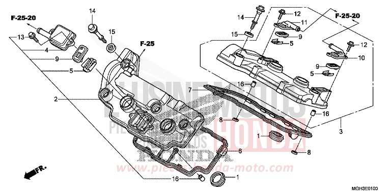 CYLINDER HEAD COVER for VFR1200X Dual Clutch DARKNESS BLACK METALLIC (NH463) from 2013